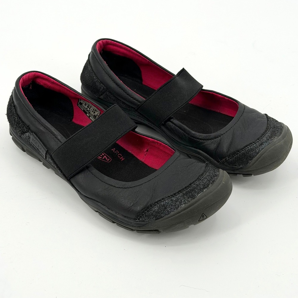 Keen Rivington MJ CNX Black Leather Mary Jane Shoes Size 8